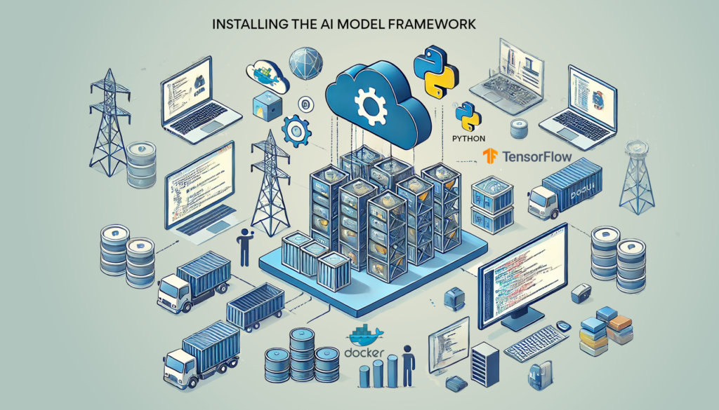 diagram of a private cloud network showing the requirements of deploying an AI model framework