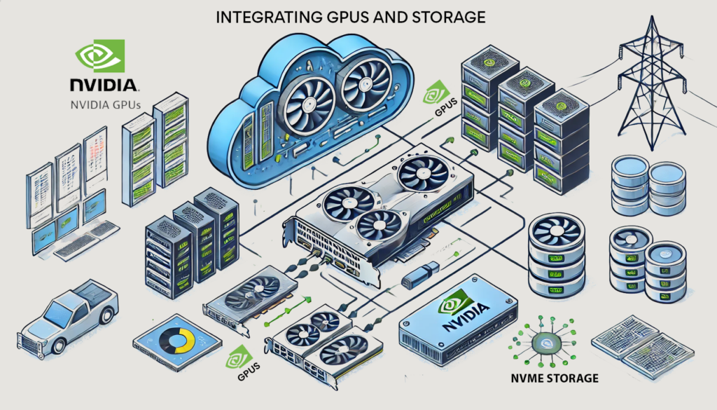 diagram of private cloud integrating servers, gpus, and storage for best performance