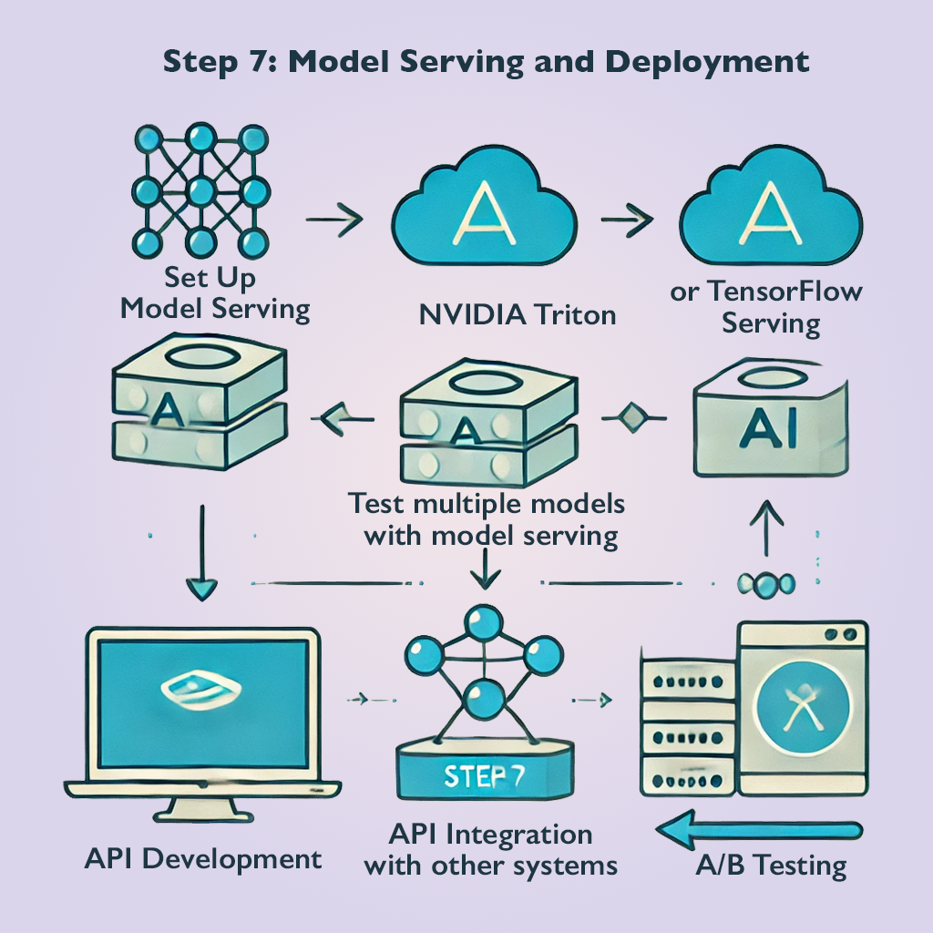 a diagram of a model serving and deployment