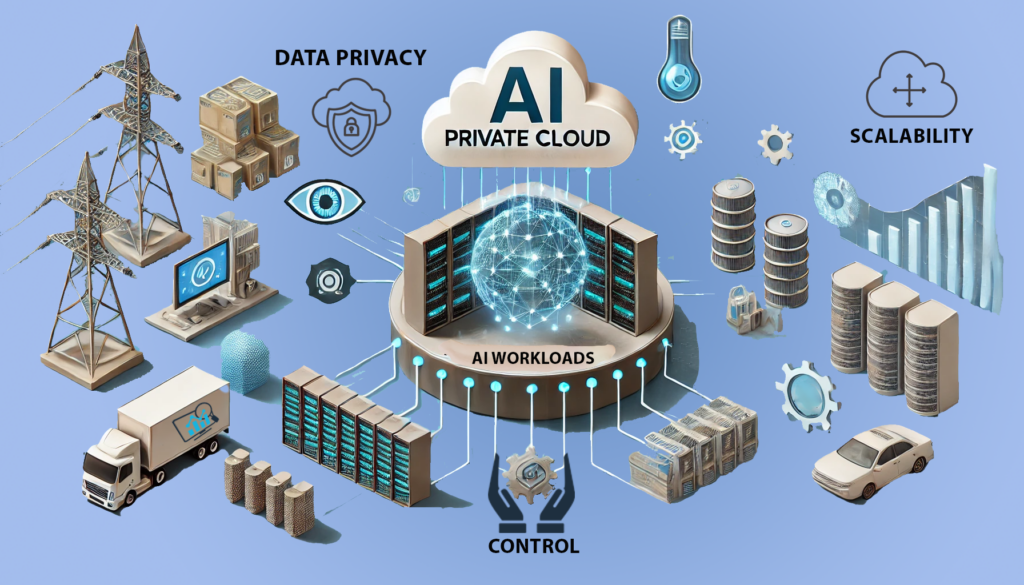 a diagram of AI model deployment in private cloud